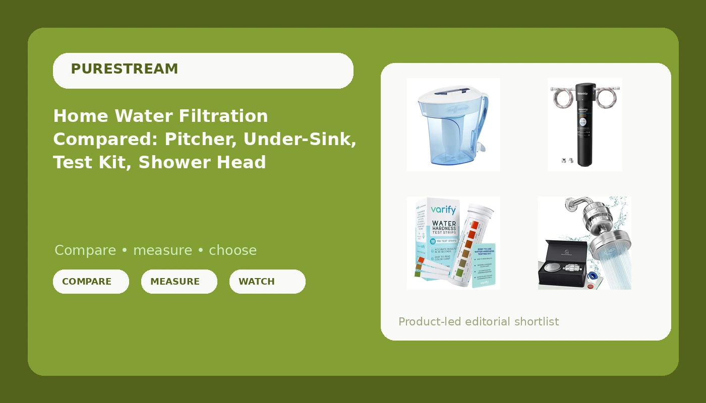 Home Water Filtration Compared: Pitcher, Under-Sink, Test Kit, Shower Head