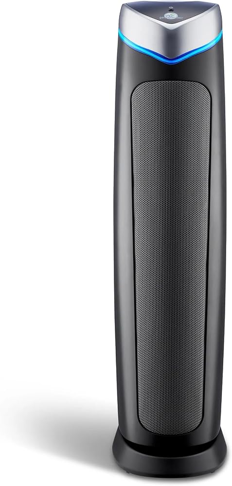 GermGuardian 5-In-1 HEPA Air Purifier with HEPA Pet Air Filter, UV-C Light and Odor Reduction, AC5250PT, 28-Inch Tower, Gray