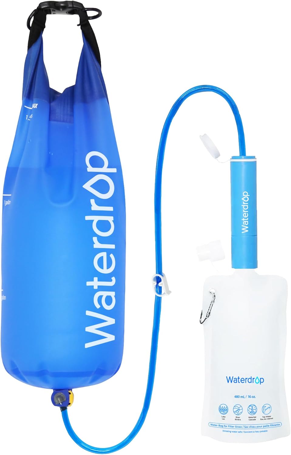 Waterdrop Gravity Water Filter Straw, Camping Water Filter, 0.1 Micron