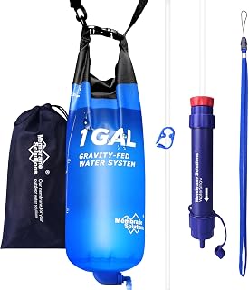 Membrane Solutions 1 Gal Gravity Water Filter, Lightweight Camping Purifier