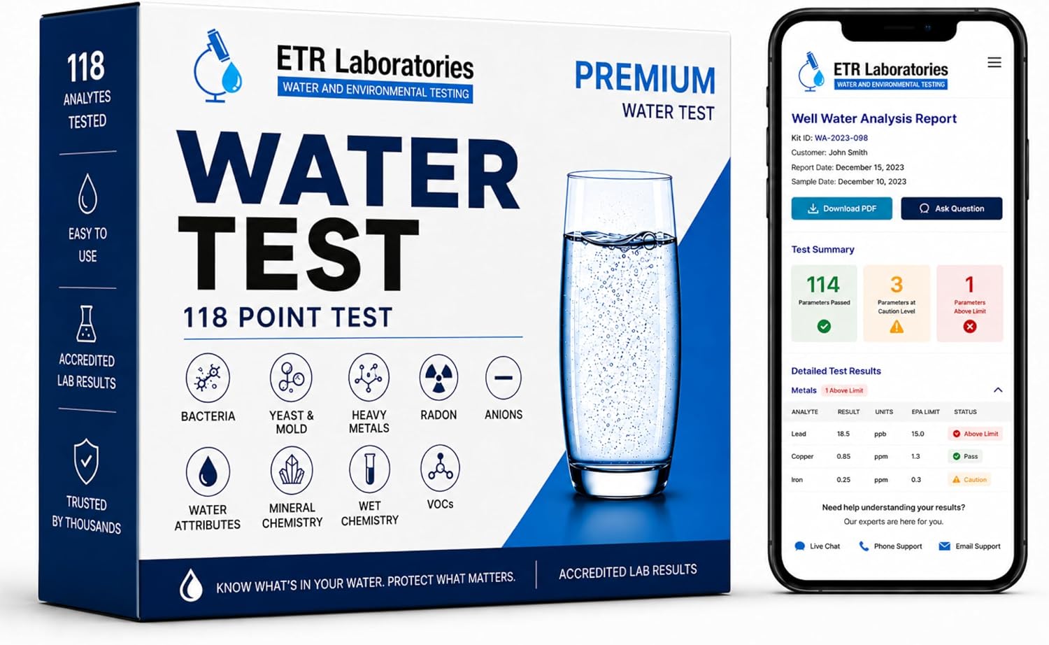 ETR Labs Premium Water Quality Test Kit (B0GKV67FK7)