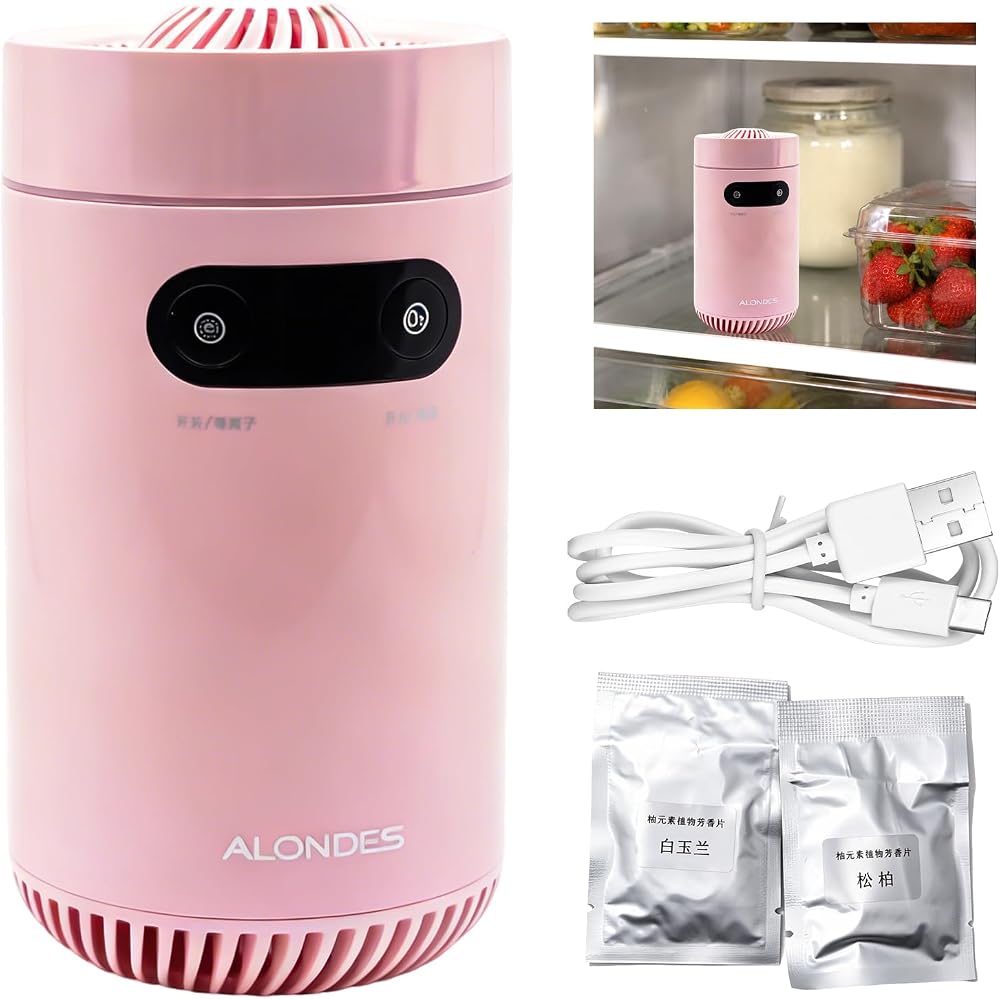 Refrigerator air Purifier, Ozone & Plasma Dual-Mode Fridge Odor Eliminator, 2600mAh Battery, Lasts 5-15 Days, USB-C Powered Air Purifier for Fridge, Freezer, Closet, and Small Spaces
